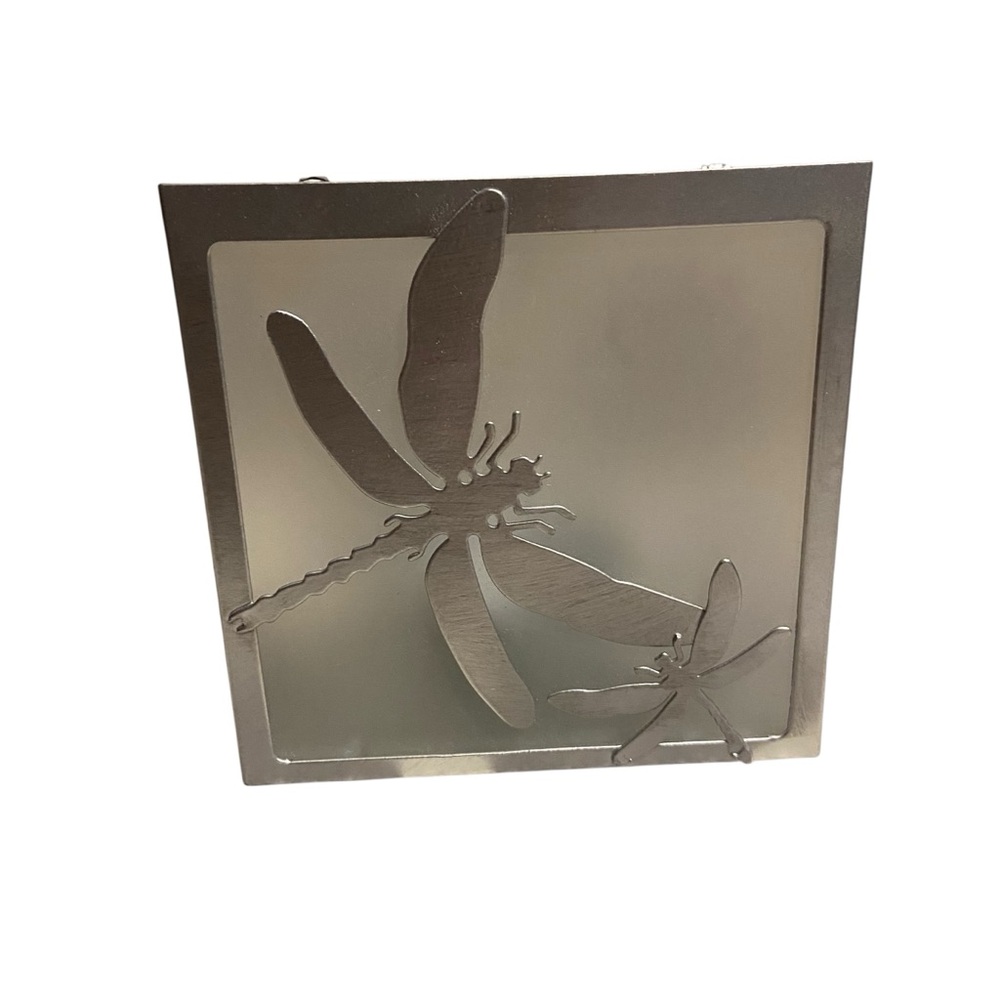 Yankee Candle Dragonfly Frosted Glass Tealight Candle Holder Square